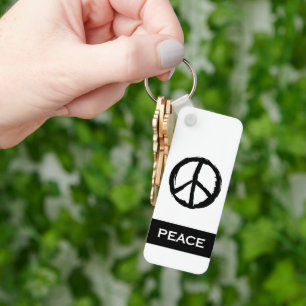 leuk PEACE-SYMBOOL MET NAAM   SLEUTELHANGER