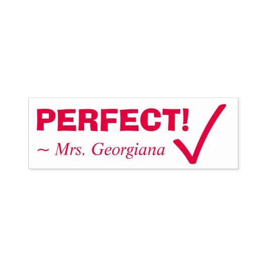 Leuk "PERFECT!" Commendatie Rubber Stempel (Design)