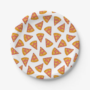 Leuk Pizza Slice Patroon Papieren Bordje