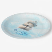 Leuk Polar Beer Winterblauw Baby shower Haar Boy Papieren Bordje (Gekanteld)