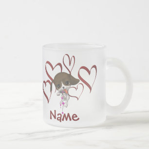 Leuk Puppy en de Harten Berijpte Mok van de Naam