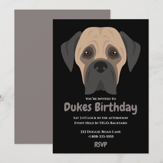 Leuk puppy verjaardagsfeestje kaart (Voorkant / Achterkant)
