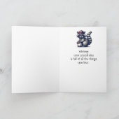 Leuk Raccoon Custom Honkbal Verjaardagsdier Kaart (Binnen)