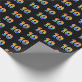Leuk Rainbow Spectrum Pattern "10" Evenementnummer Cadeaupapier (Hoek)