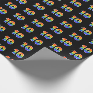 Leuk Rainbow Spectrum Pattern "10" Evenementnummer Cadeaupapier