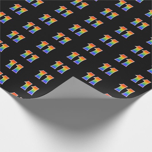 Leuk Rainbow Spectrum Pattern "11" Evenementnummer Cadeaupapier (Hoek)