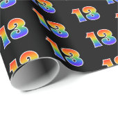 Leuk Rainbow Spectrum Pattern "13" Evenementnummer Cadeaupapier (Rol Hoek)