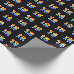 Leuk Rainbow Spectrum Pattern "18" Evenementnummer Cadeaupapier