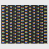 Leuk Rainbow Spectrum Pattern "19" Evenementnummer Cadeaupapier (Vlak)