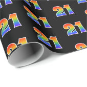 Leuk Rainbow Spectrum Pattern "21" Evenementnummer Cadeaupapier (Rol Hoek)