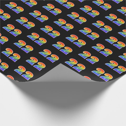 Leuk Rainbow Spectrum Pattern "22" Evenementnummer Cadeaupapier (Hoek)
