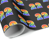 Leuk Rainbow Spectrum Pattern "22" Evenementnummer Cadeaupapier (Rol Hoek)