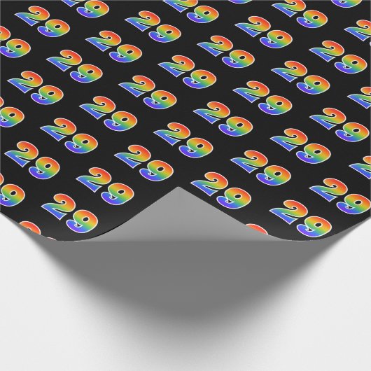 Leuk Rainbow Spectrum Pattern "29" Evenementnummer Cadeaupapier (Hoek)