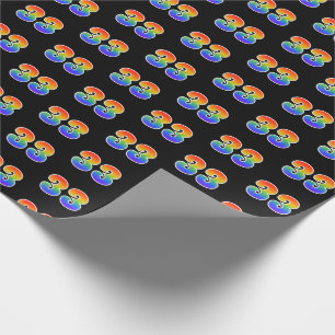 Leuk Rainbow Spectrum Pattern "33" Evenementnummer Cadeaupapier