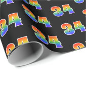 Leuk Rainbow Spectrum Pattern "34" Evenementnummer Cadeaupapier (Rol Hoek)
