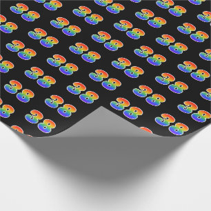 Leuk Rainbow Spectrum Pattern "38" Evenementnummer Cadeaupapier
