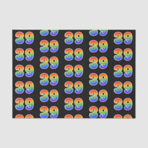 Leuk Rainbow Spectrum Pattern "39" Evenementnummer Tissuepapier