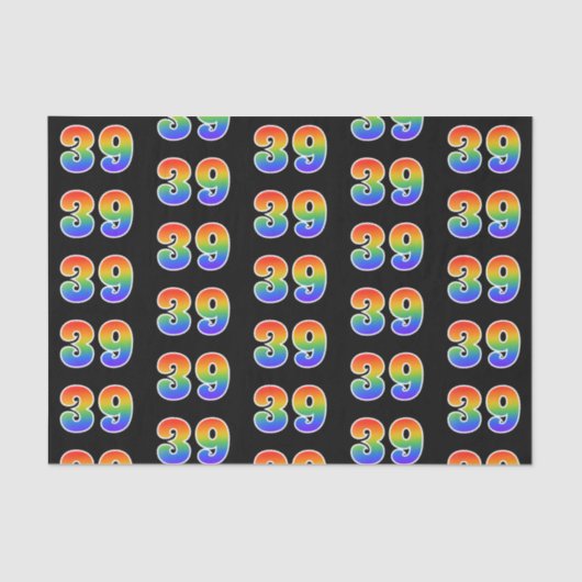 Leuk Rainbow Spectrum Pattern "39" Evenementnummer Tissuepapier (Voorkant)