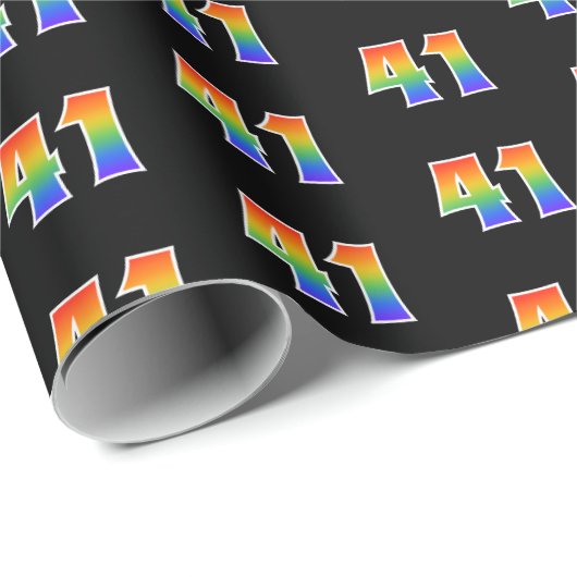 Leuk Rainbow Spectrum Pattern "41" Evenementnummer Cadeaupapier (Rol Hoek)