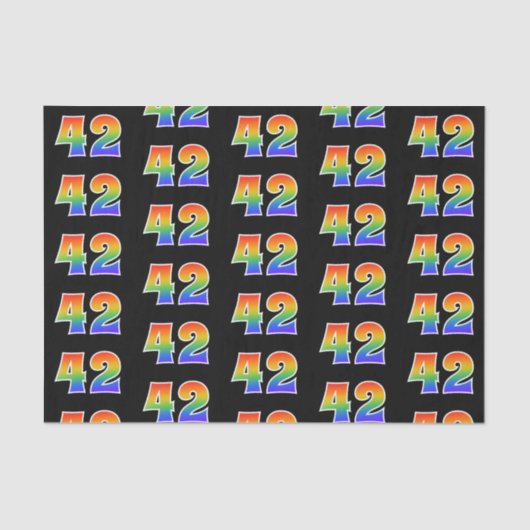 Leuk Rainbow Spectrum Pattern "42" Evenementnummer Tissuepapier (Voorkant)