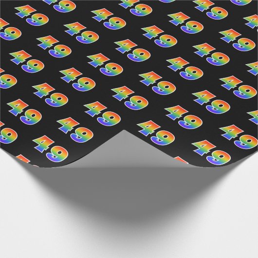 Leuk Rainbow Spectrum Pattern "49" Evenementnummer Cadeaupapier (Hoek)