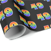 Leuk Rainbow Spectrum Pattern "49" Evenementnummer Cadeaupapier (Rol Hoek)