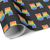 Leuk Rainbow Spectrum Pattern "54" Evenementnummer Cadeaupapier (Rol Hoek)