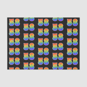 Leuk Rainbow Spectrum Pattern "58" Gebeurtenisnumm Tissuepapier