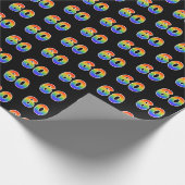 Leuk Rainbow Spectrum Pattern "60" Evenementnummer Cadeaupapier (Hoek)