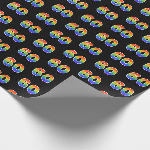 Leuk Rainbow Spectrum Pattern "60" Evenementnummer Cadeaupapier