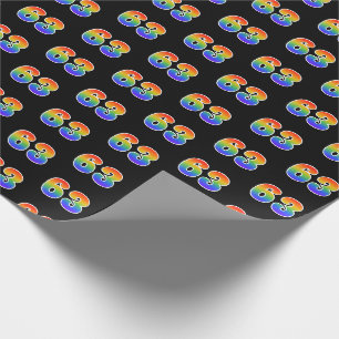 Leuk Rainbow Spectrum Pattern "63" Gebeurtenisnumm Cadeaupapier