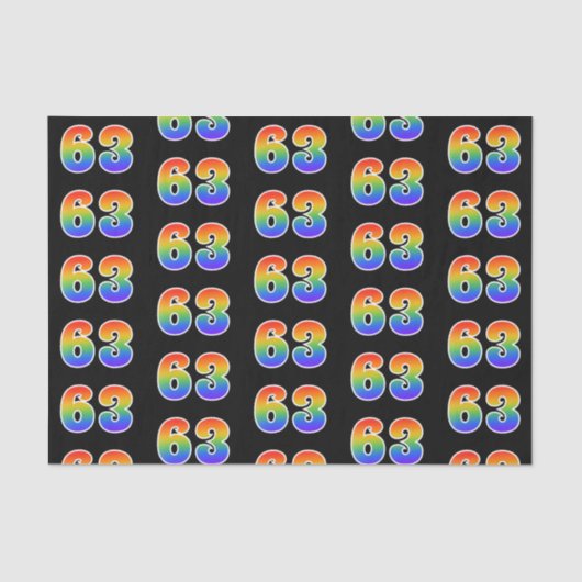 Leuk Rainbow Spectrum Pattern "63" Gebeurtenisnumm Tissuepapier (Voorkant)