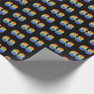 Leuk Rainbow Spectrum Pattern "68" Gebeurtenisnumm Cadeaupapier