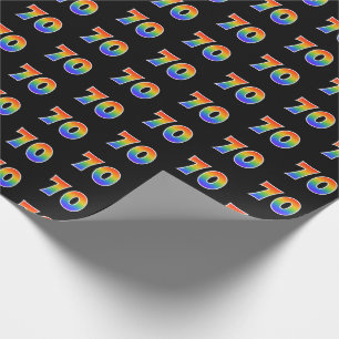 Leuk Rainbow Spectrum Pattern "70" Evenementnummer Cadeaupapier
