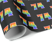 Leuk Rainbow Spectrum Pattern "74" Evenementnummer Cadeaupapier (Rol Hoek)