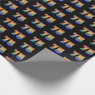 Leuk Rainbow Spectrum Pattern "75" Evenementnummer Cadeaupapier