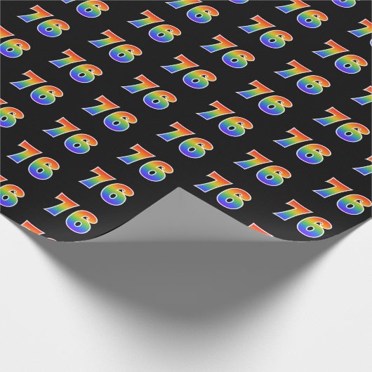 Leuk Rainbow Spectrum Pattern "76" Evenementnummer Cadeaupapier (Hoek)