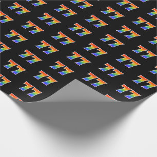 Leuk Rainbow Spectrum Pattern "77" Evenementnummer Cadeaupapier