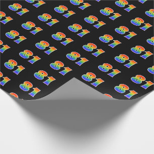 Leuk Rainbow Spectrum Pattern "81" Gebeurtenisnumm Cadeaupapier