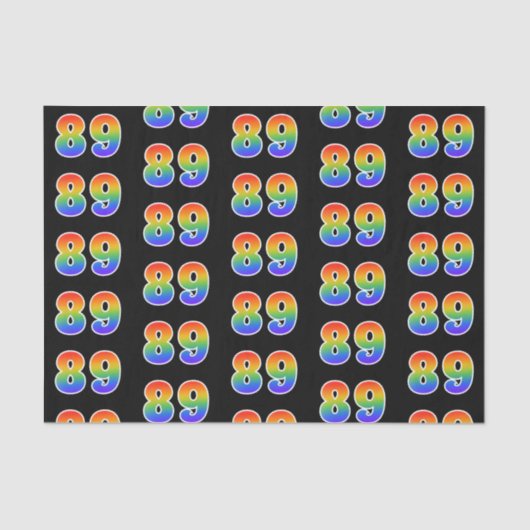 Leuk Rainbow Spectrum Pattern "89" Gebeurtenisnumm Tissuepapier (Voorkant)