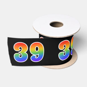 Leuk, regenboogpatroon "39" evenementnummer (zwart lint