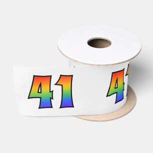 Leuk, Regenboogpatroon "41" Evenement Nummer (Grij Lint