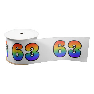 Leuk, regenboogpatroon "63" Evenementnummer (grijs Lint