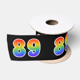 Leuk, regenboogpatroon "89" evenementnummer (zwart lint