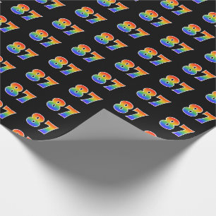 Leuk regenboogspectrumpatroon "87" gebeurtenisnumm cadeaupapier