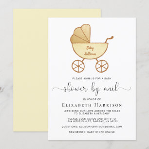 Leuk Retro Carriage Baby shower per Mail Kaart