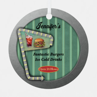 Leuk Retro Diner teken Metalen Ornament