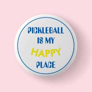 Leuk Retro Pickleball Is Mijn Geluksplek Ronde Button 5,7 Cm