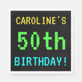 Leuk /Retro Videogame Look 50th Verjaardag Servetten (Voorkant)