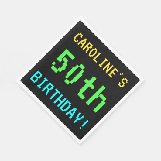 Leuk /Retro Videogame Look 50th Verjaardag Servetten (Hoek)